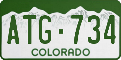 CO license plate ATG734
