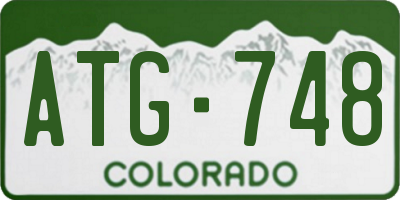 CO license plate ATG748
