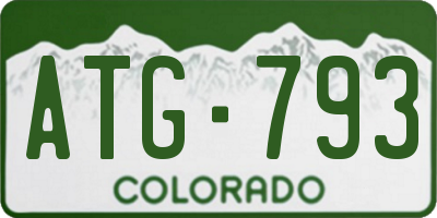 CO license plate ATG793