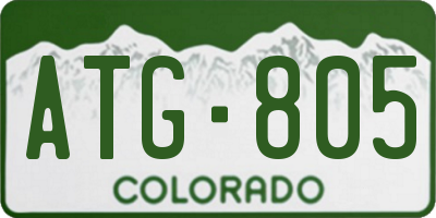 CO license plate ATG805