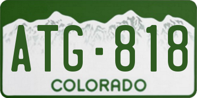 CO license plate ATG818
