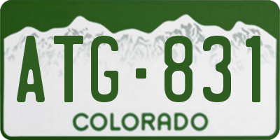 CO license plate ATG831