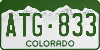 CO license plate ATG833
