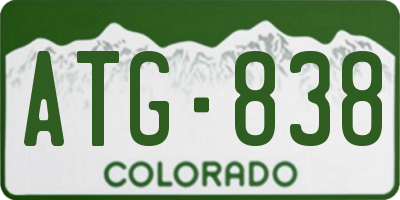 CO license plate ATG838