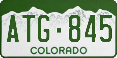 CO license plate ATG845