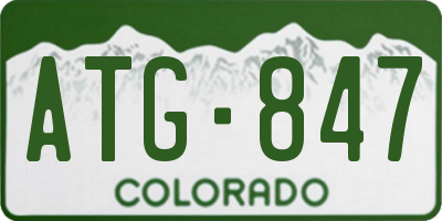 CO license plate ATG847