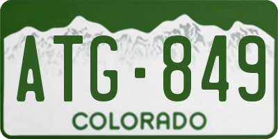 CO license plate ATG849