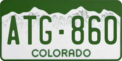 CO license plate ATG860