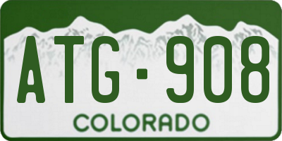 CO license plate ATG908