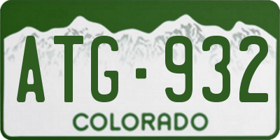CO license plate ATG932