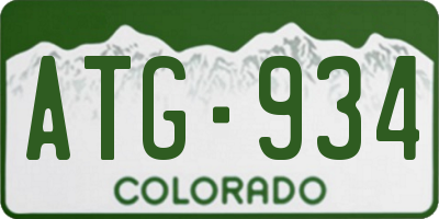 CO license plate ATG934