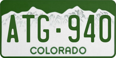 CO license plate ATG940