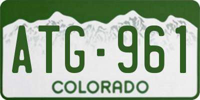 CO license plate ATG961