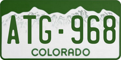 CO license plate ATG968