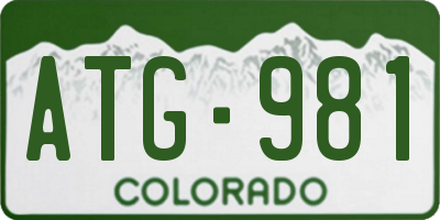 CO license plate ATG981