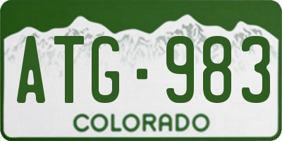 CO license plate ATG983