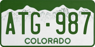 CO license plate ATG987