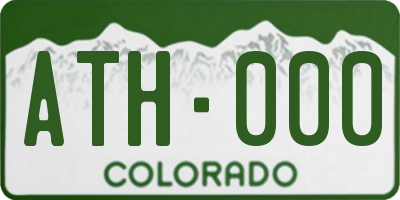 CO license plate ATH000