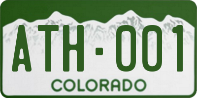 CO license plate ATH001