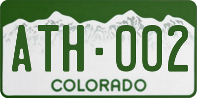 CO license plate ATH002