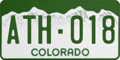 CO license plate ATH018