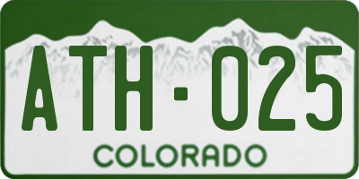 CO license plate ATH025