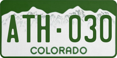 CO license plate ATH030
