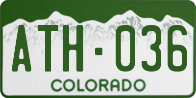 CO license plate ATH036
