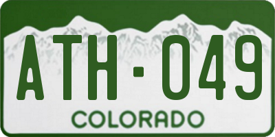 CO license plate ATH049