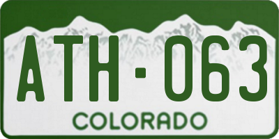 CO license plate ATH063