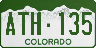 CO license plate ATH135