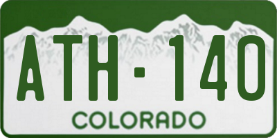 CO license plate ATH140