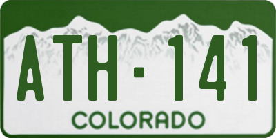 CO license plate ATH141