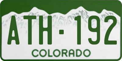 CO license plate ATH192