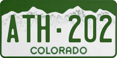 CO license plate ATH202