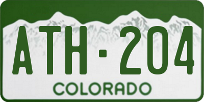 CO license plate ATH204