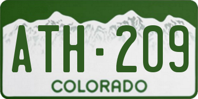CO license plate ATH209