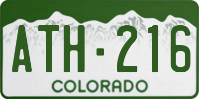 CO license plate ATH216