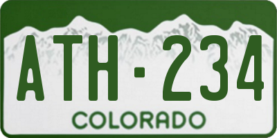 CO license plate ATH234