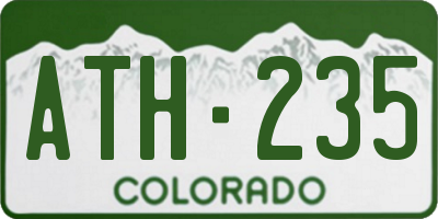 CO license plate ATH235