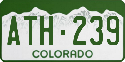CO license plate ATH239