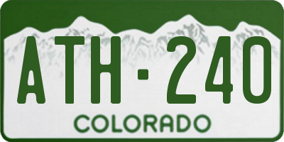CO license plate ATH240