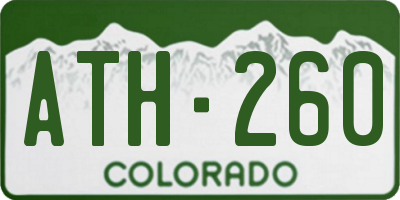 CO license plate ATH260