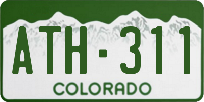 CO license plate ATH311