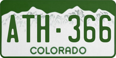 CO license plate ATH366