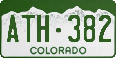 CO license plate ATH382