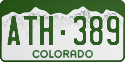 CO license plate ATH389