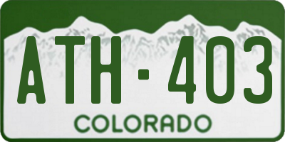CO license plate ATH403