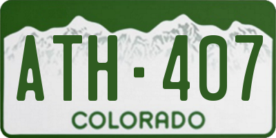 CO license plate ATH407
