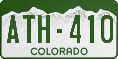 CO license plate ATH410